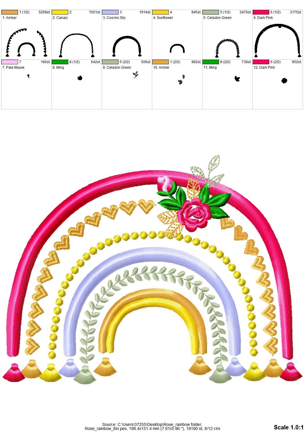 Boho Rainbow with Roses and Tassels