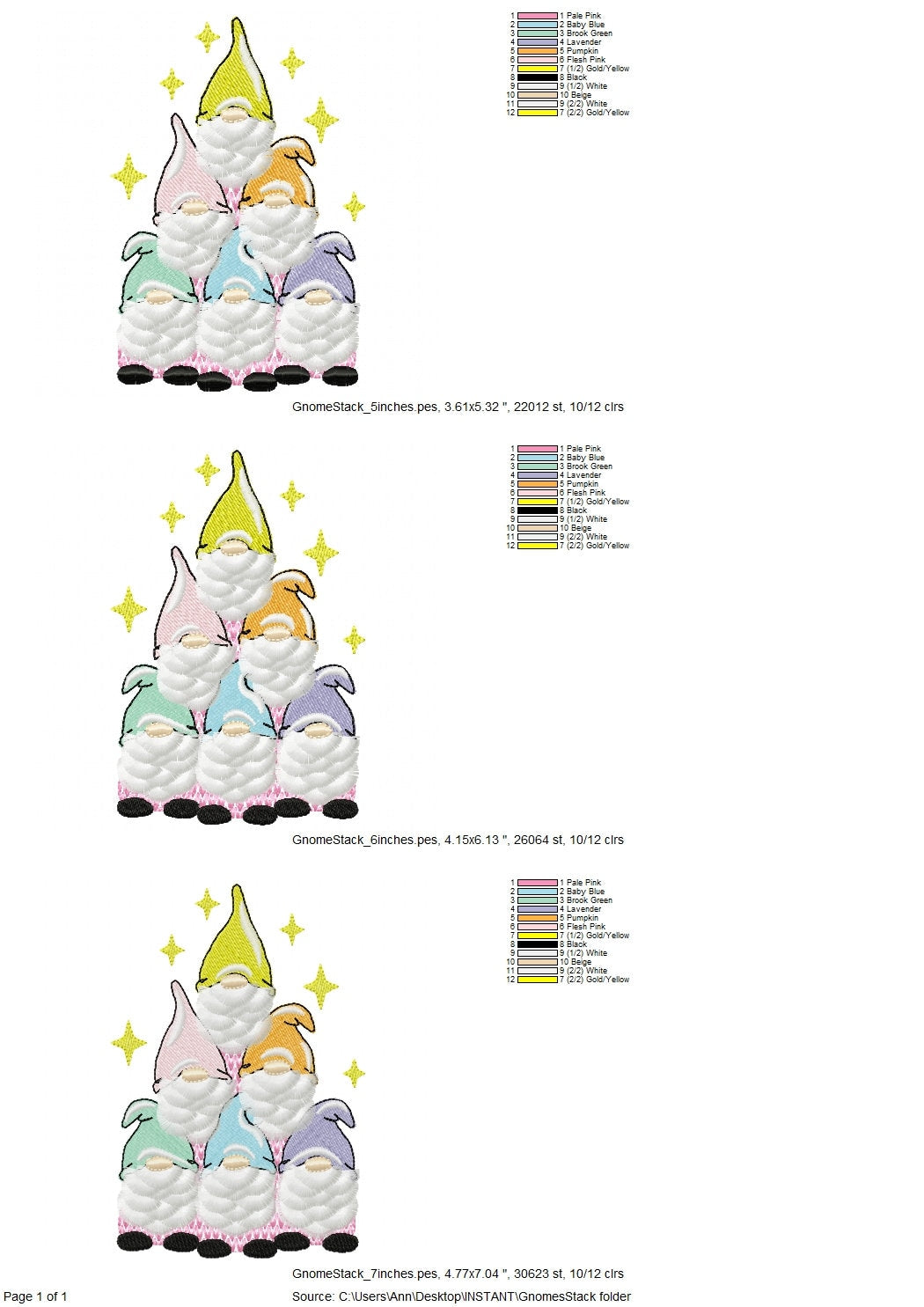 Fringed Christmas Gnome Stack of 6