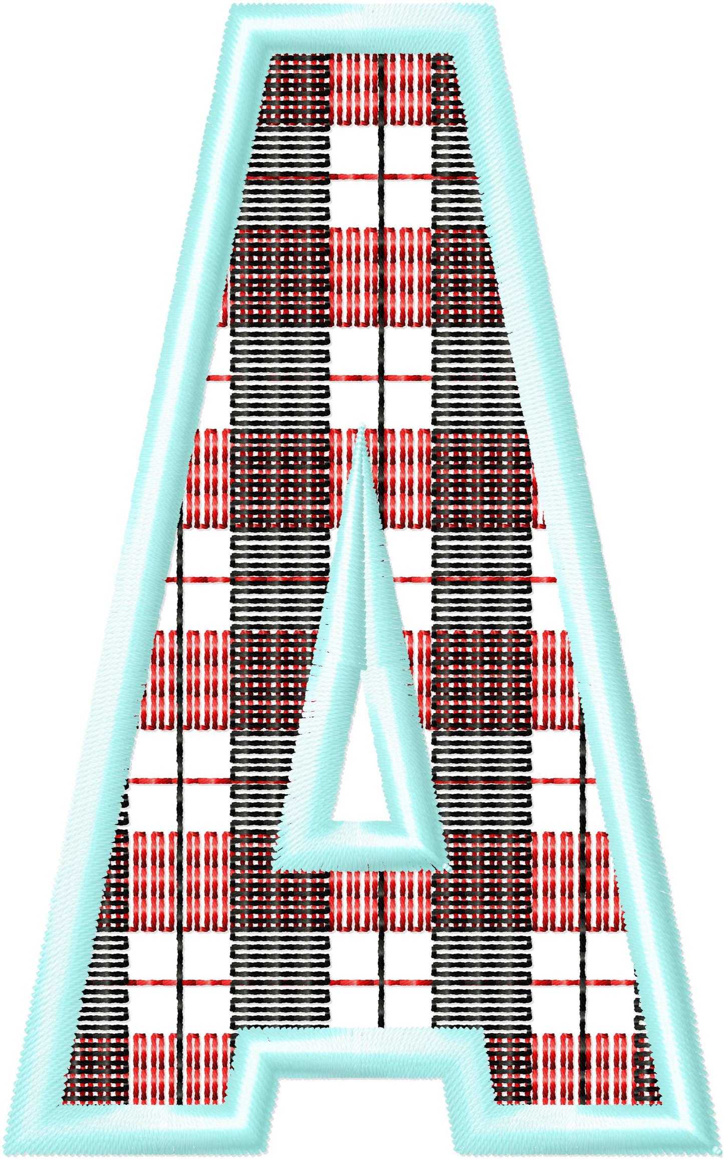 Buffalo Plaid Patterned Sport Font Applique