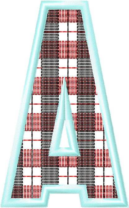 Buffalo Plaid Patterned Sport Font Applique