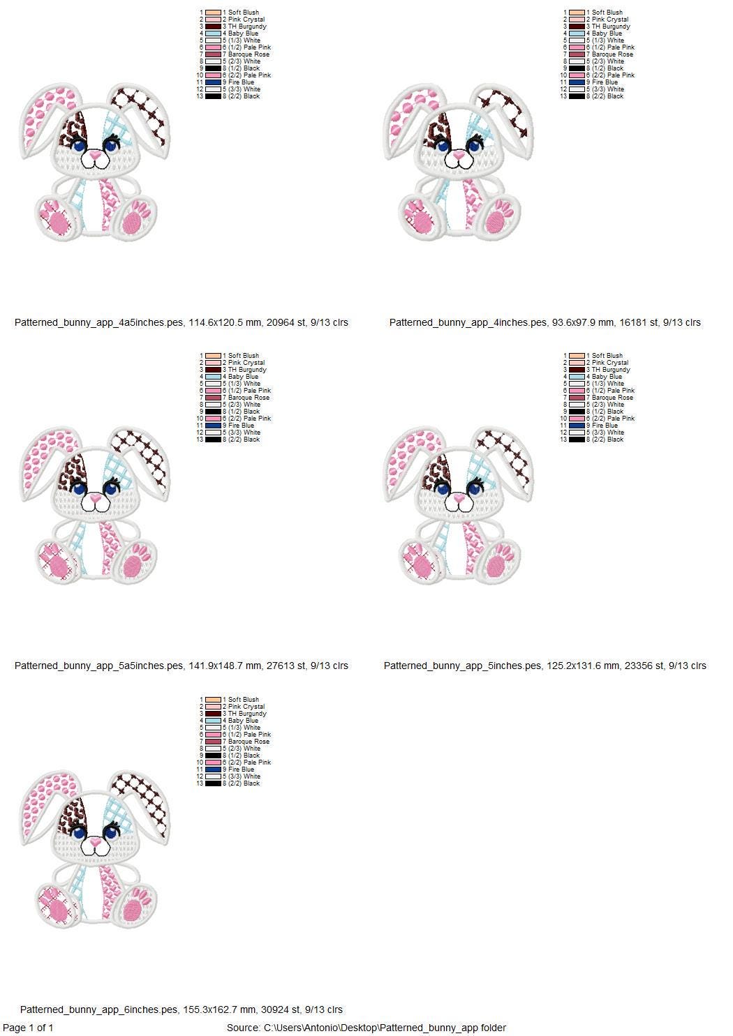 Patchwork Bunny Baby Toy Applique