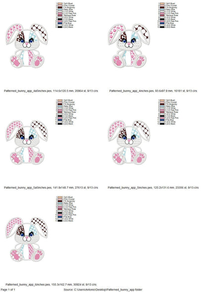 Patchwork Bunny Baby Toy Applique