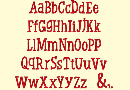 Playful Kids Satin Stitch Font