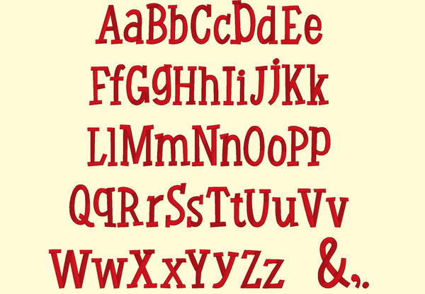Playful Kids Satin Stitch Font