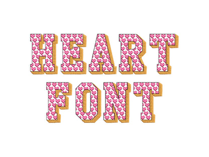 Heart Patterned Shadow Block Font