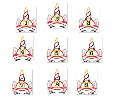 Firefighter Unicorn Birthday Numbers