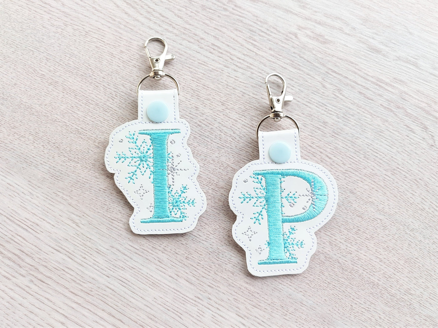 Christmas Snowflake Monogram Keychain