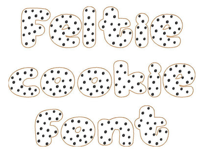 Chocolate Cookie Font Feltie ITH