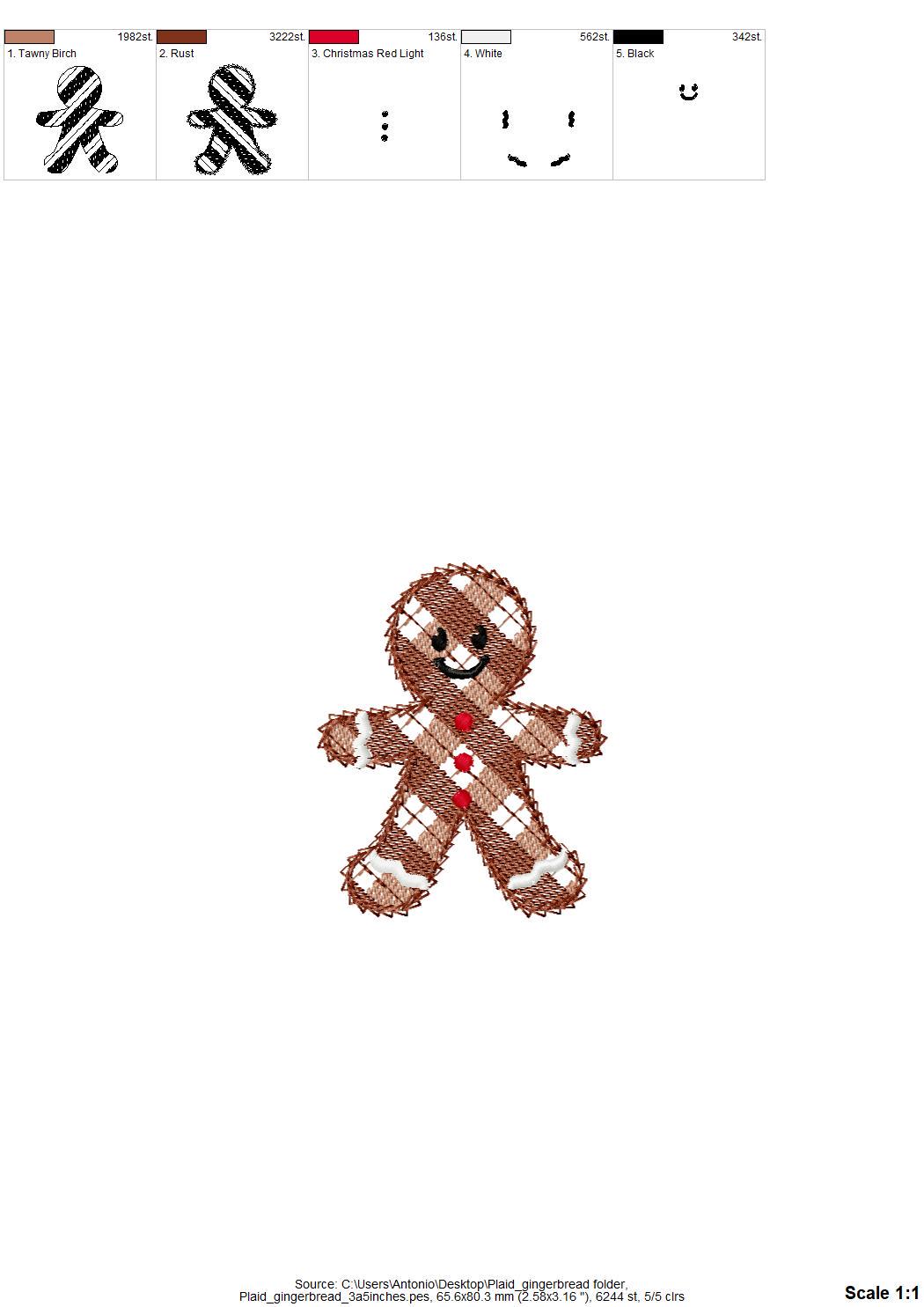 Cute Plaid Gingerbread Man Cookie