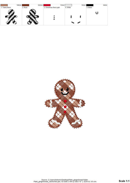 Cute Plaid Gingerbread Man Cookie