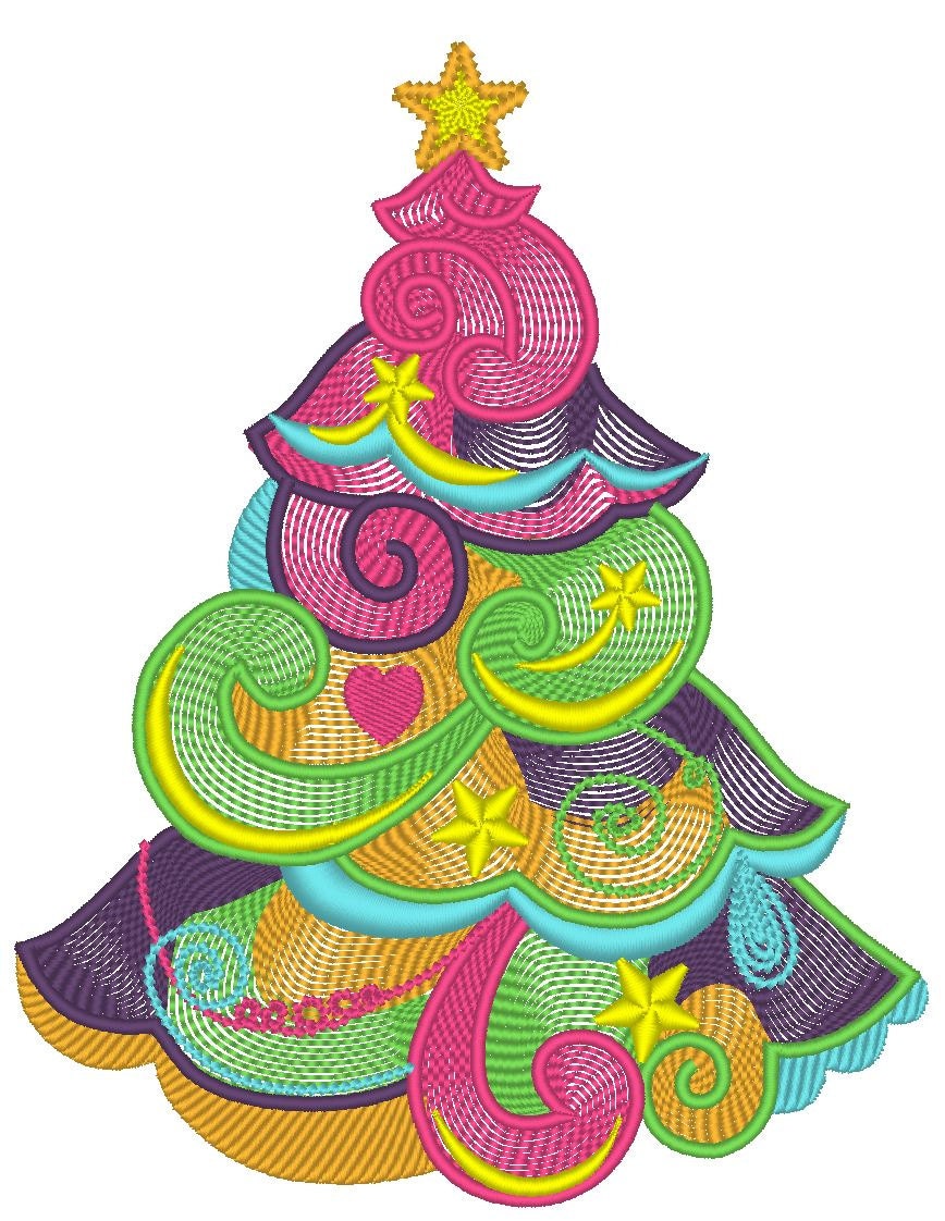 Swirl Merry Christmas Tree