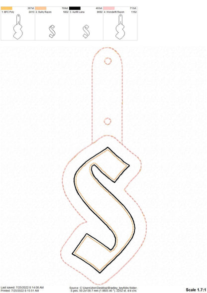 Puffy Puff Relief 3D Keychain Monogram ITH