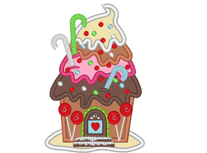 Christmas Gingerbread House Applique