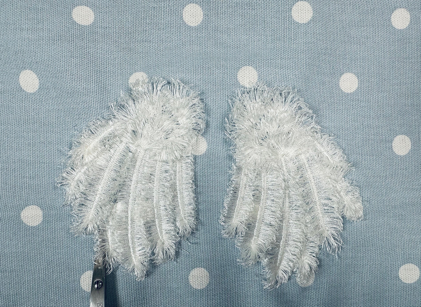 Fringed Angel Wings embroidered fuzzy wing machine embroidery designs