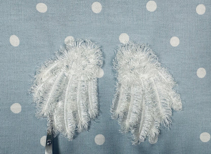 Fringed Angel Wings embroidered fuzzy wing machine embroidery designs