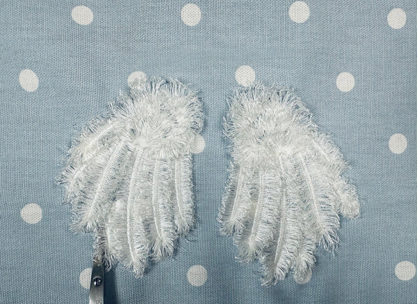 Fringed Angel Wings Embroidered Fuzzy Wing