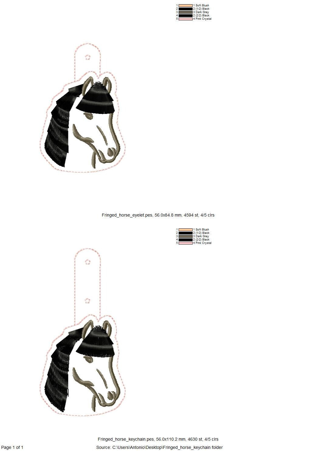 Horse Fringed Hair Keychain