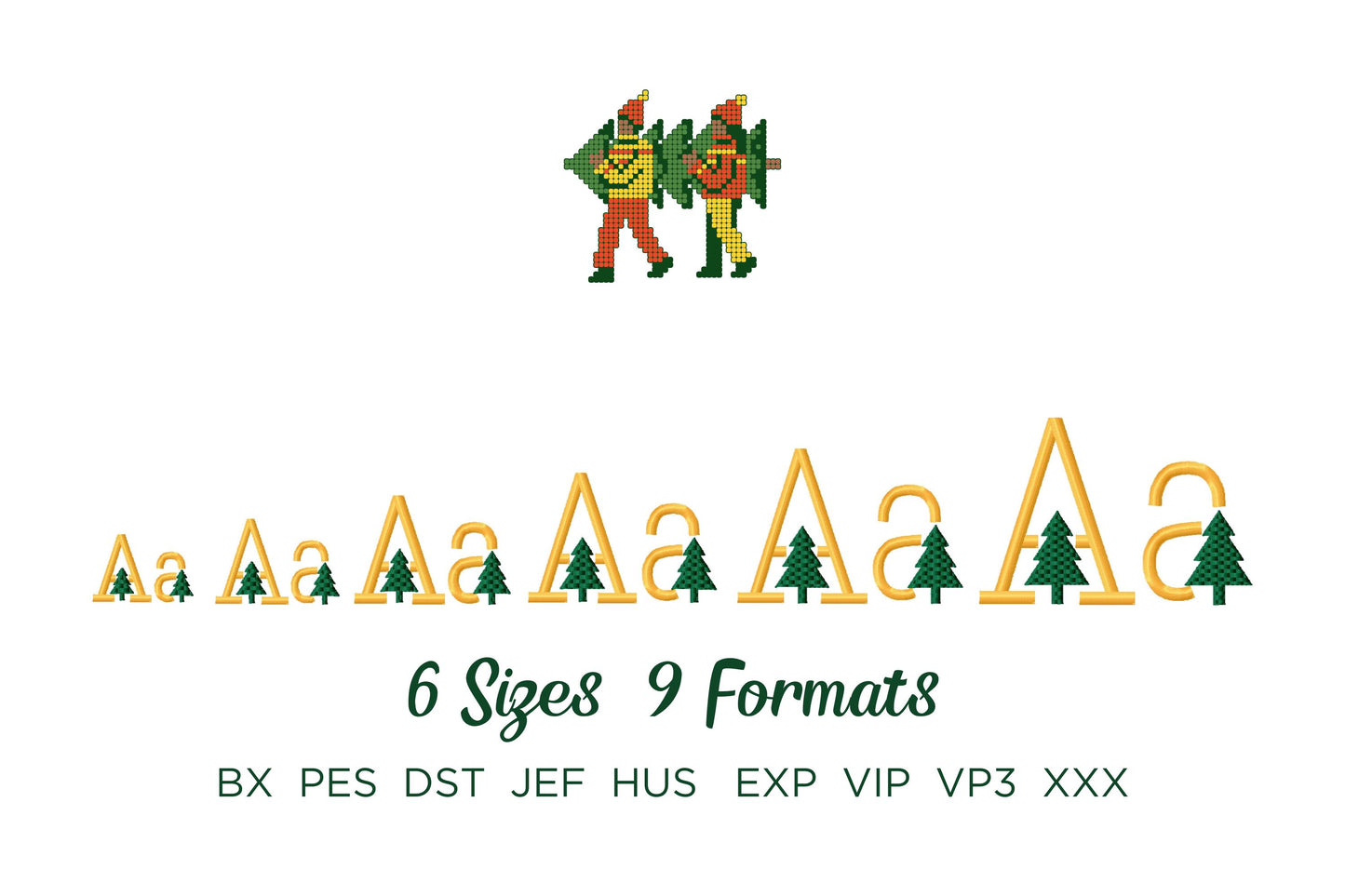 Christmas Tree Font Set of 2