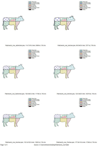 Patchwork Patterned Farm Cow