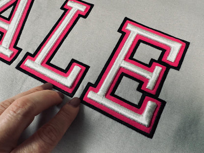 Puff Puffy Foam Narrow Sport Varsity Font Applique