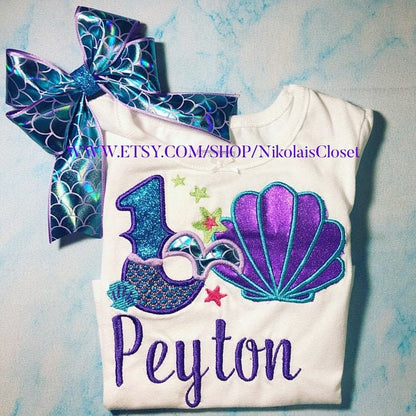 Mermaid Tail Birthday Number Applique