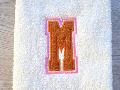 Double Applique Thin Narrow Athletic Font