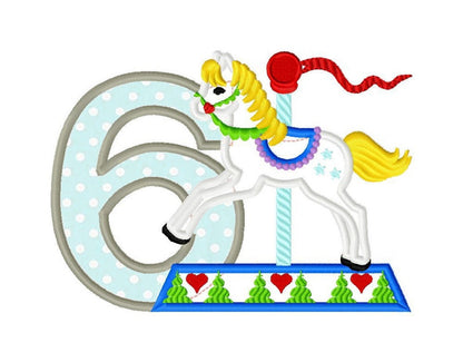 Carousel Rearing Horse Birthday Numbers