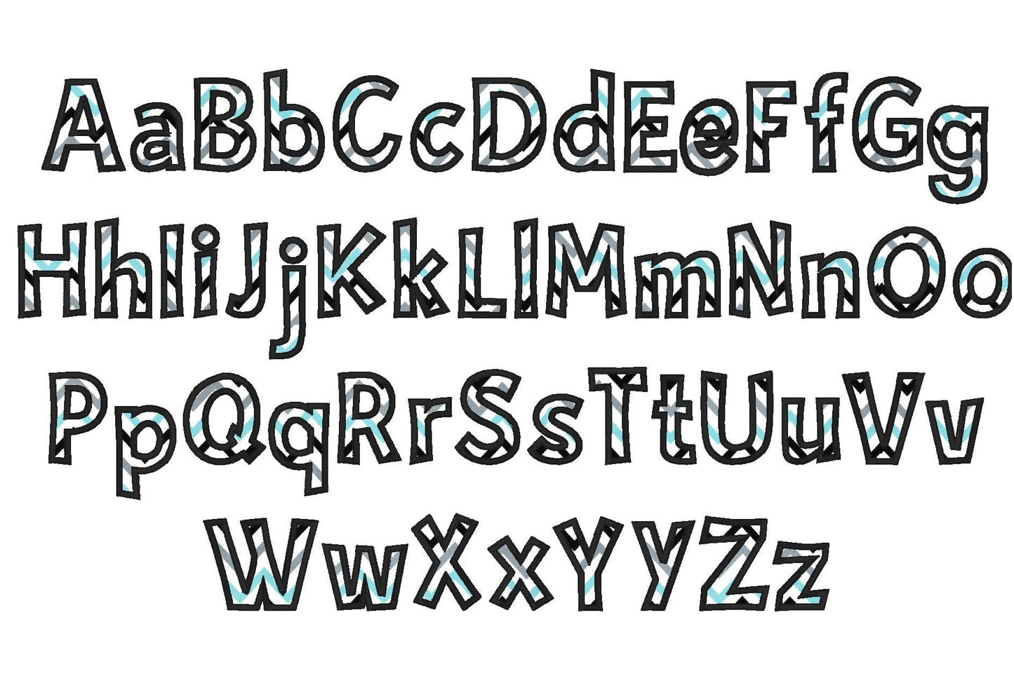 Satin Stitch Outline Font Nathan