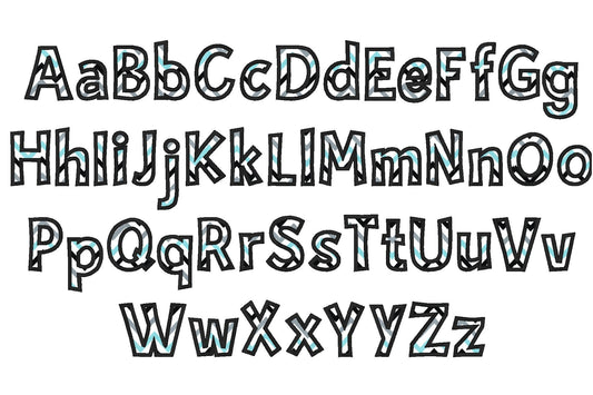 Satin Stitch Outline Font Nathan