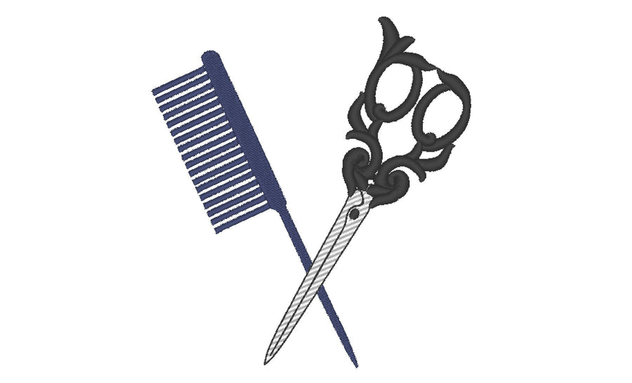 Barber Hairdresser Scissors and Comb