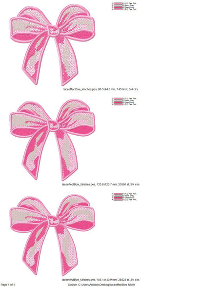 Light Stitch Lace Effect Bow