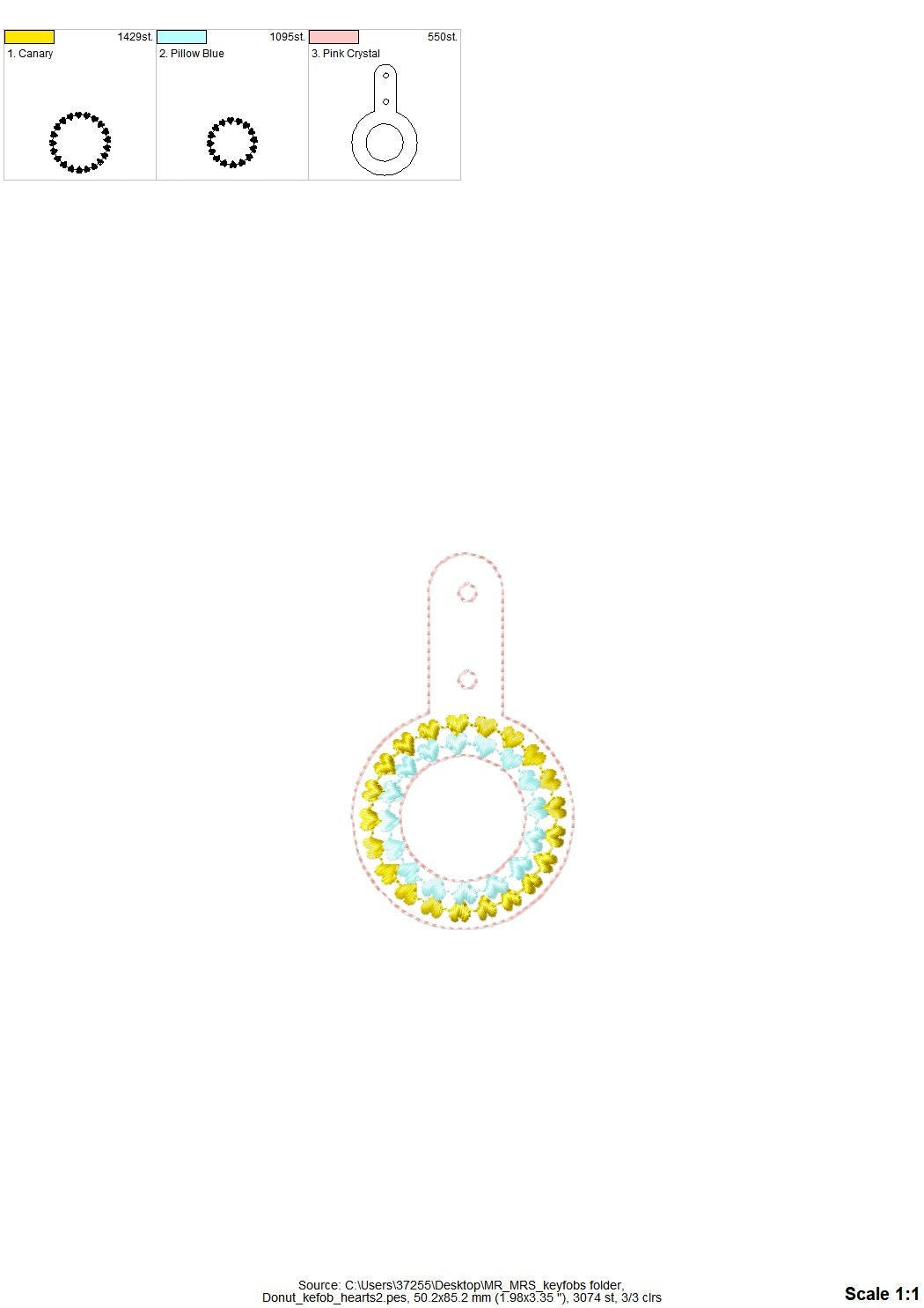 Heart Donut Keychain