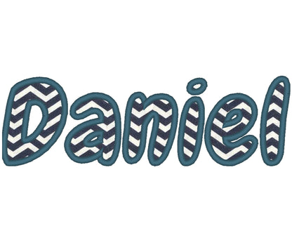 Satin Stitch Outline Applique Font Olivia