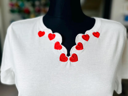 Valentine Heart Neckline Scalloped Cutout