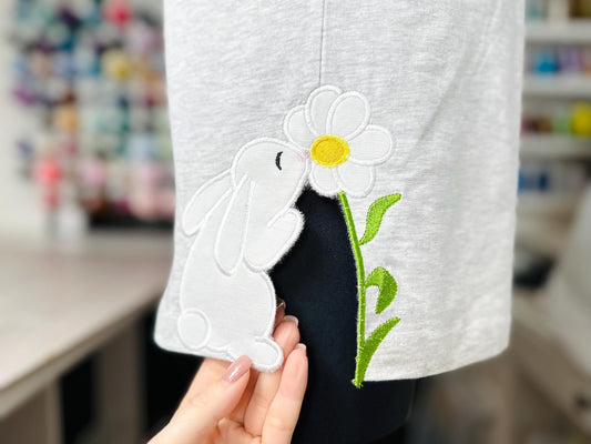 Little Easter Bunny with Flower