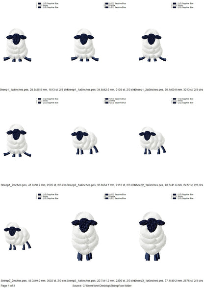 Fringed Sheep Lamb Set of 5