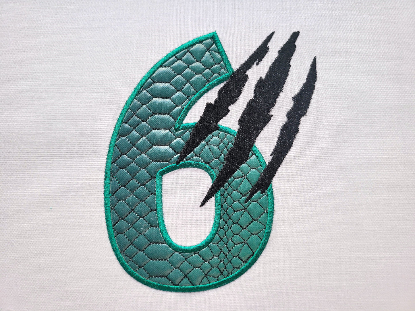 T-rex indominus dinosaur Birthday Number 6 SIX kids boy outfit Applique