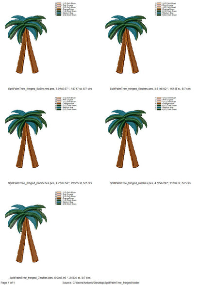 Fringed Palm Tree Split Side Seam