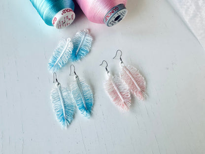 Delicate Feather Earrings Charm FSL