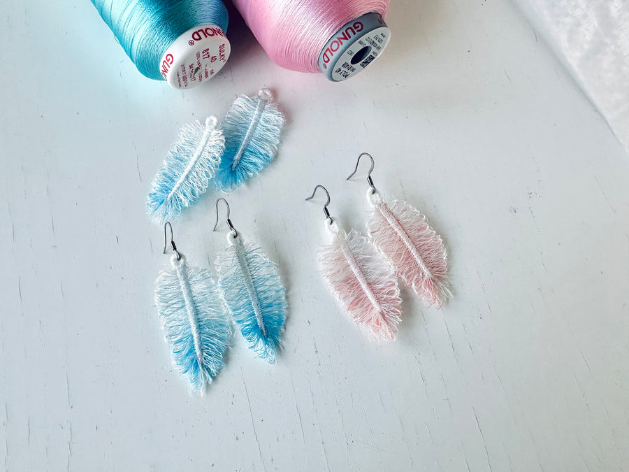 Delicate Feather Earrings Charm FSL
