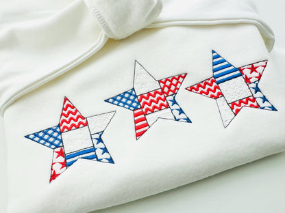 Patchwork Patriotic Star Outline