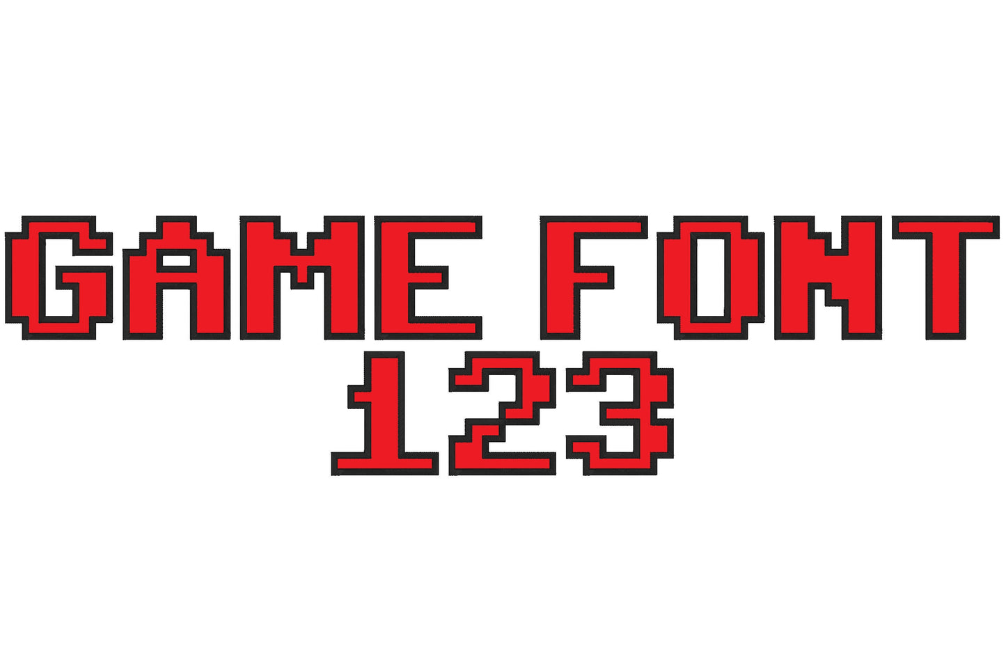 Miner Bricks Pixel Font Applique