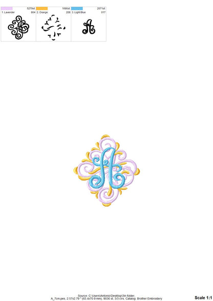 Ornamental Wedding Monogram Set