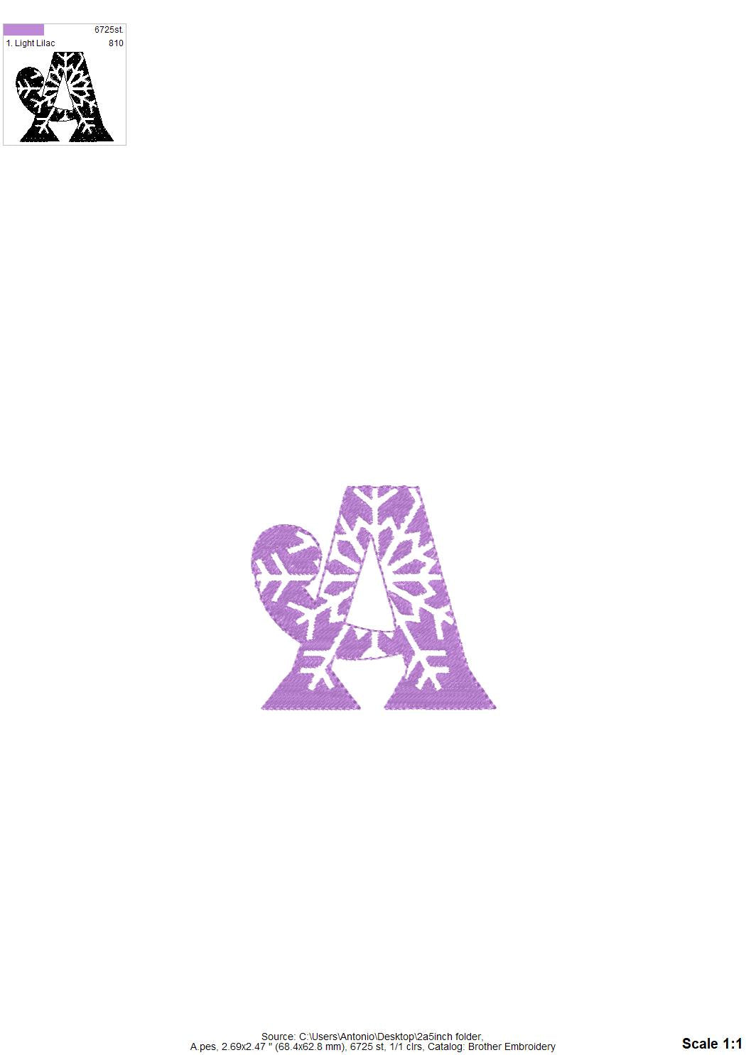 Frozen Font with Embossed Snowflake