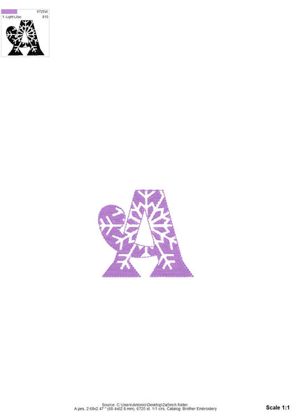Frozen Font with Embossed Snowflake