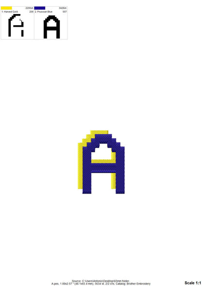 Miner Bricks Pixel Shadow Font