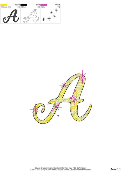 Sparkling Font Night Starry Sky