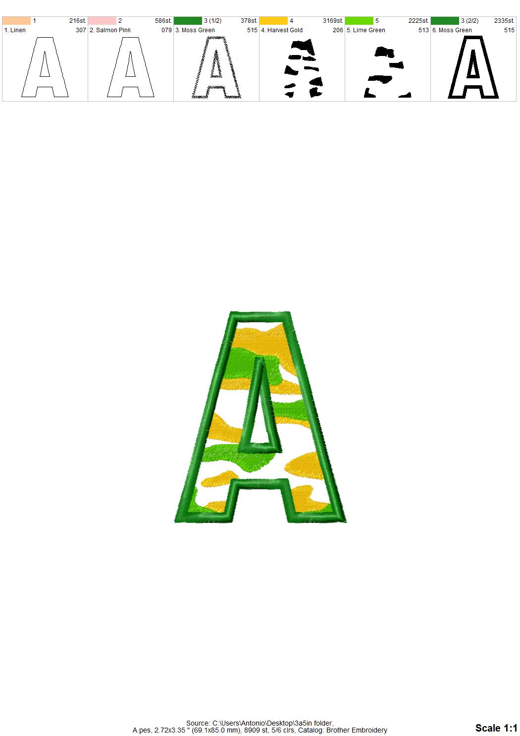 Camo Font Applique