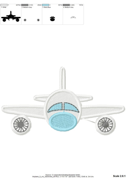 Airplane Applique and Fill Stitch