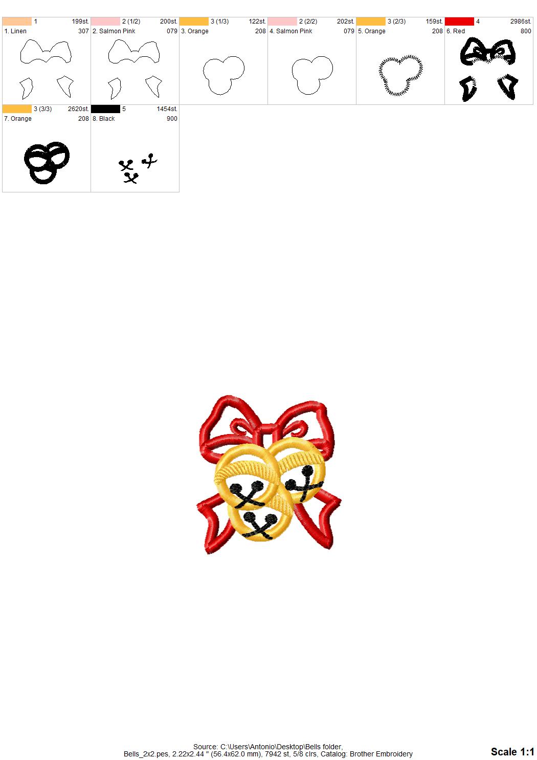 Gold Christmas Bells with Bow